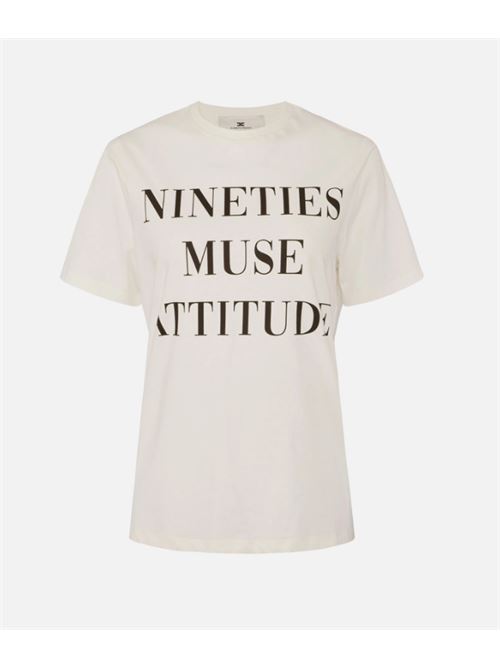 T-SHIRT WITH LETTERING ELISABETTA FRANCHI | MA65D56E2270 Gesso